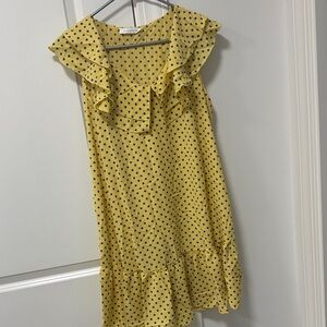 Yellow Polka Dot Ruffle Dress
